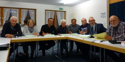 V.l. nach r. Siegfried, Heinzmann, Ilse Mehlhorn, BM Rolf Breisacher, Linda Arm, Christian Muthmann, Oliver Freischlade